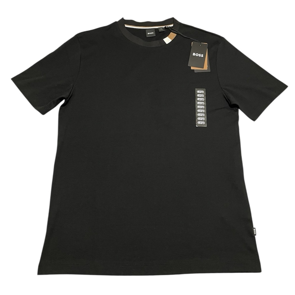 BOSS Tiburt X Men's Short Sleeve Crewneck cotton T-shirt Top in black size L